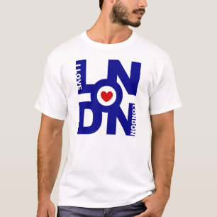 Camiseta eu amo Londres t-shirt vermelho e azul de