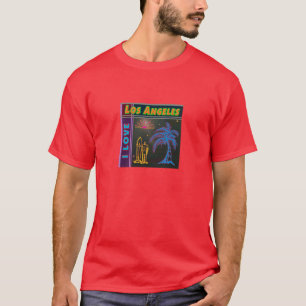 Camiseta "Eu amo Los Angeles" Sol, Palm Tree e Surfer Shirt