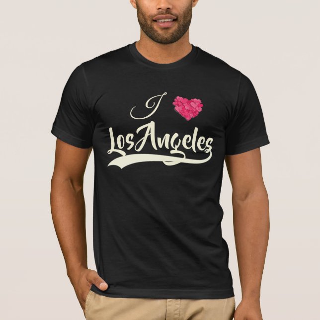 Camiseta Eu Amo Los Angeles. T-Shirt Personalizado (Frente)
