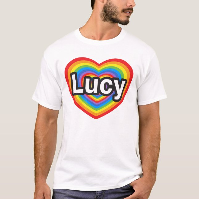 Camiseta Eu amo Lucy. Eu te amo Lucy. Coração (Frente)
