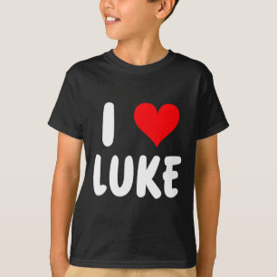 Camiseta Eu Amo Luke - Coração - Nome