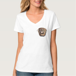 Camiseta Eu amo luva de treinador de beisebol coração verme