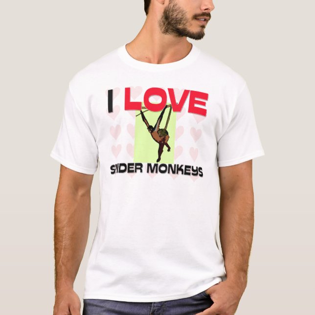 Camiseta Eu amo macacos de aranha (Frente)