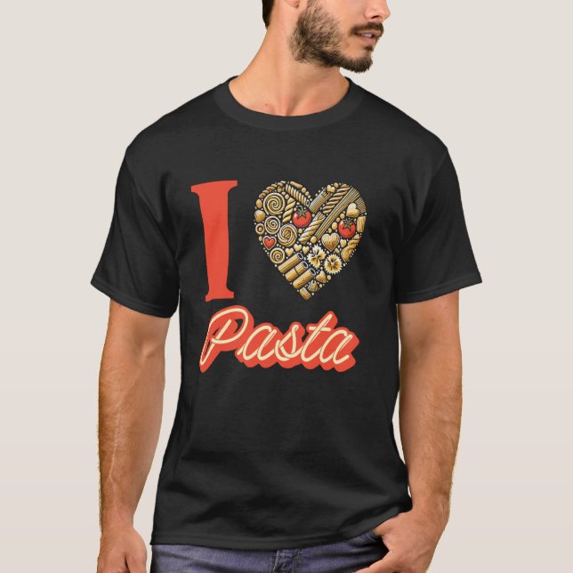 Camiseta Eu Amo Macarrão Miojo Coração (Frente)