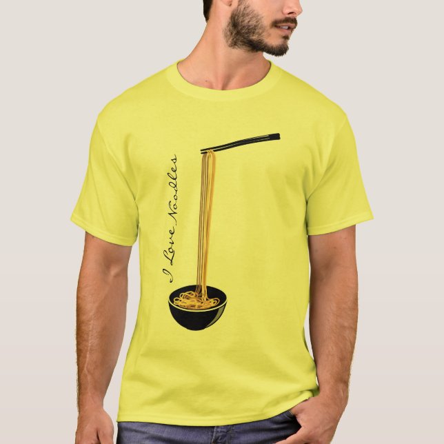 Camiseta Eu amo macarronetes (Frente)