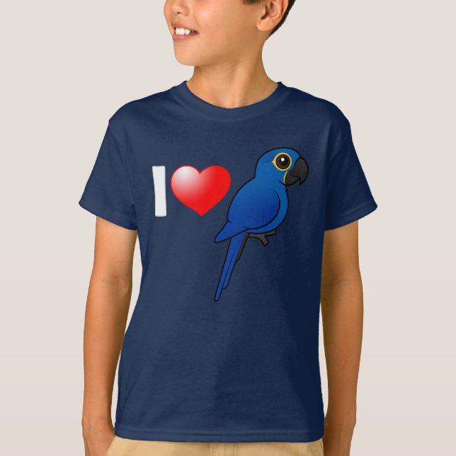 Camiseta Eu amo Macaws do jacinto (Frente)