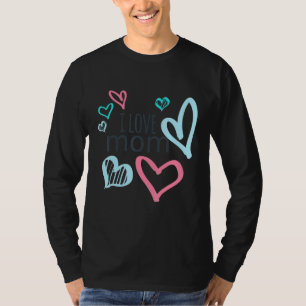 Camiseta Eu Amo Mãe Coração Essencial