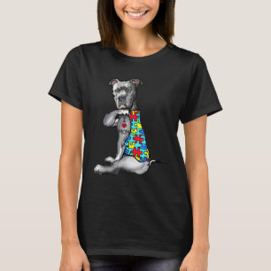 Camiseta Eu Amo Mãe Pitbull Tatuagem Conscientização do Au