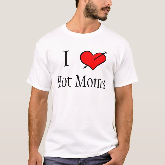 Camiseta Eu amo mães quentes (Frente)