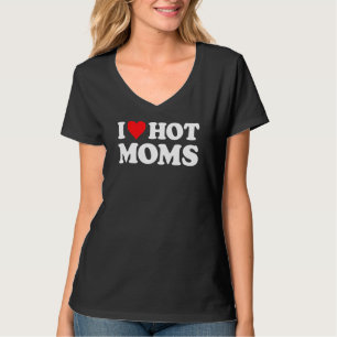 Camiseta Eu Amo Mães Quentes   Coração Vermelho Ama as Mães