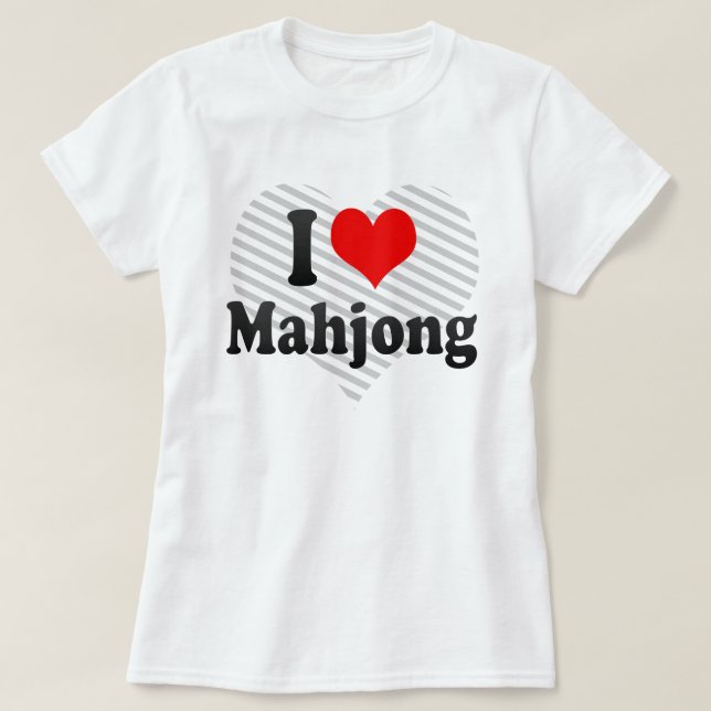 Camiseta Eu amo Mahjong (Frente do Design)