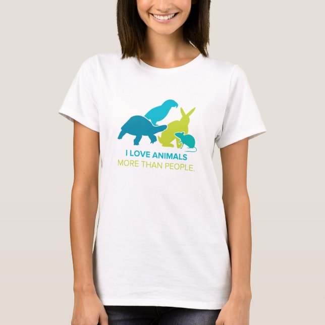 Camiseta Eu amo mais animais do que pessoas (Frente)