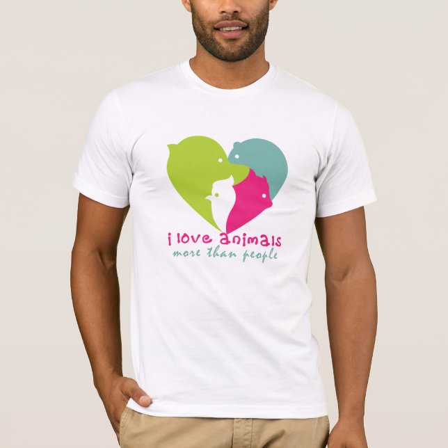 Camiseta Eu amo mais animais do que pessoas (Frente)