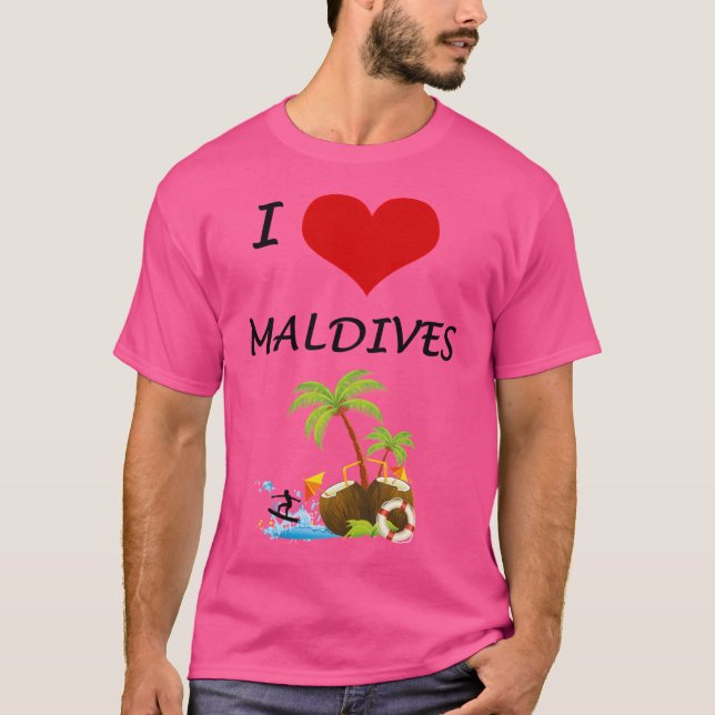 Camiseta Eu amo Maldivas (Frente)