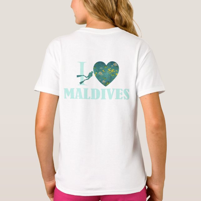 Camiseta Eu amo Maldivas (Verso)