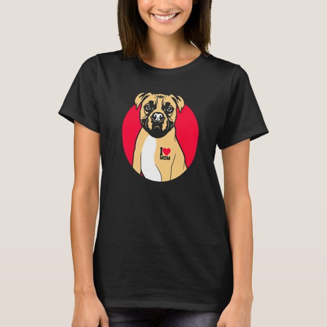 Camiseta Eu Amo Mamãe Bonita Cachorro Cachorro Mãe (Frente)