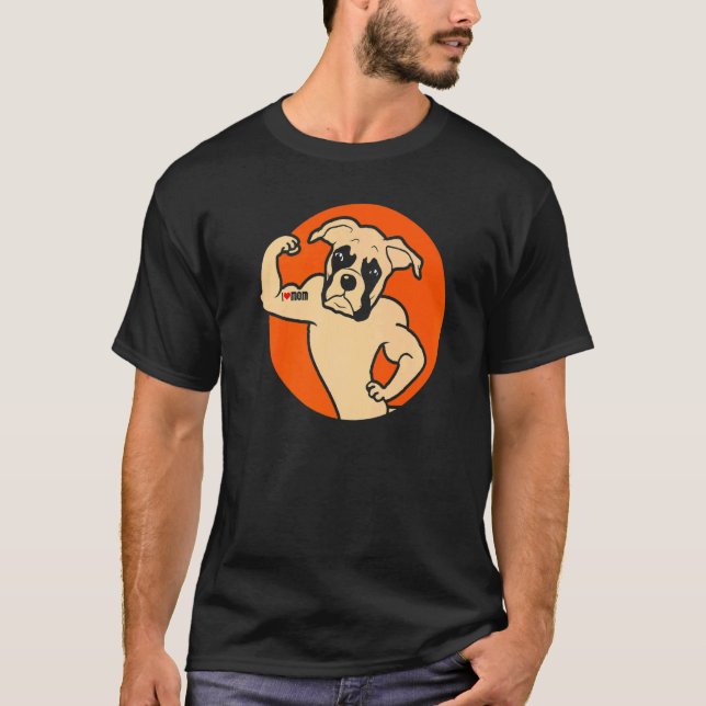 Camiseta Eu Amo Mamãe Bonita Cachorro Cachorro Mãe 2 (Frente)
