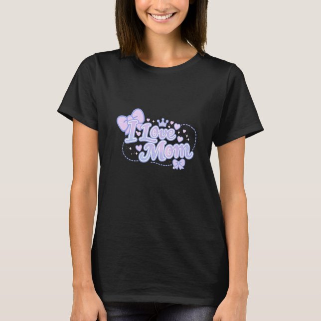Camiseta Eu Amo Mamãe – Design Kawaii Pastel (Frente)