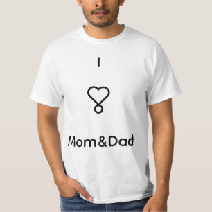 Camiseta Eu Amo Mamãe e Papai Camisa de Amor Fam