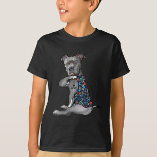 Camiseta Eu Amo Mamãe Engraçado Cachorro Tatuando Mães Flor