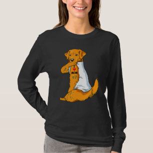 Camiseta Eu Amo Mamãe Ouro De Tatuagem Retriever Mãe Cachor