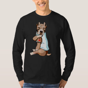 Camiseta Eu Amo Mamãe Tatto American Pit Touro Mamãe Cachor