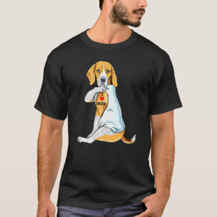 Camiseta Eu Amo Mamãe Tatto Beagle Mãe Cachorro Mulheres