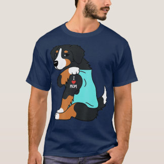 Camiseta Eu Amo Mamãe Tatto Bernese Mountain Dog Funny Moth