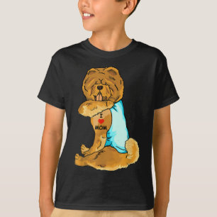 Camiseta Eu Amo Mamãe Tatto Chow Chow Mamãe Cachorro Mães