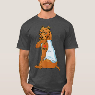 Camiseta Eu Amo Mamãe Tatto Pitbull Mamãe Cachorro Sobrinho