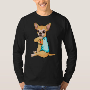 Camiseta Eu Amo Mamãe Tattoo Chihuahua Mãe Mulheres Cachorr