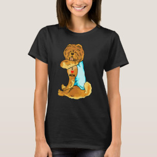 Camiseta Eu Amo Mamãe Tattoo Chow Chow Mãe Cães Mulheres