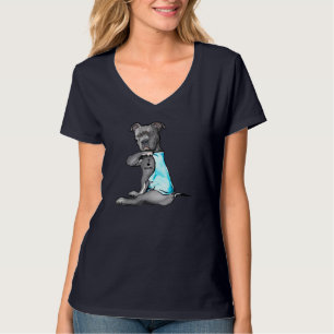 Camiseta Eu Amo Mamãe Tattoo Pitbull Cachorro Sobrevivência