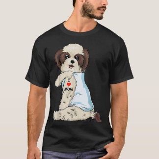 Camiseta Eu Amo Mamãe Tattoo Shih Tzu Mãe Cachorro Sobremes