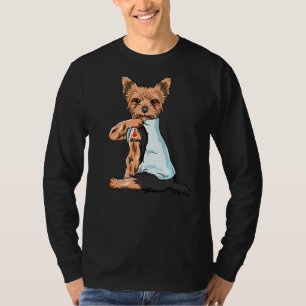 Camiseta Eu Amo Mamãe Tattoo Yorkshire Terrier Mãe Cachorro