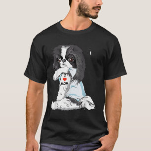 Camiseta Eu Amo Mamãe Tatuagem Japonês Chin Mãe Cachorro So