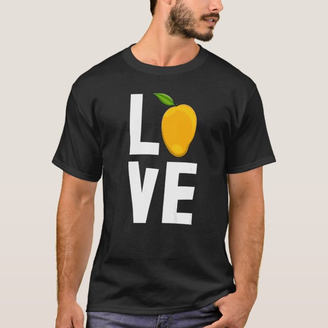 Camiseta Eu Amo Mango Doce Dabbing Engraçado Fruta Amor (Frente)
