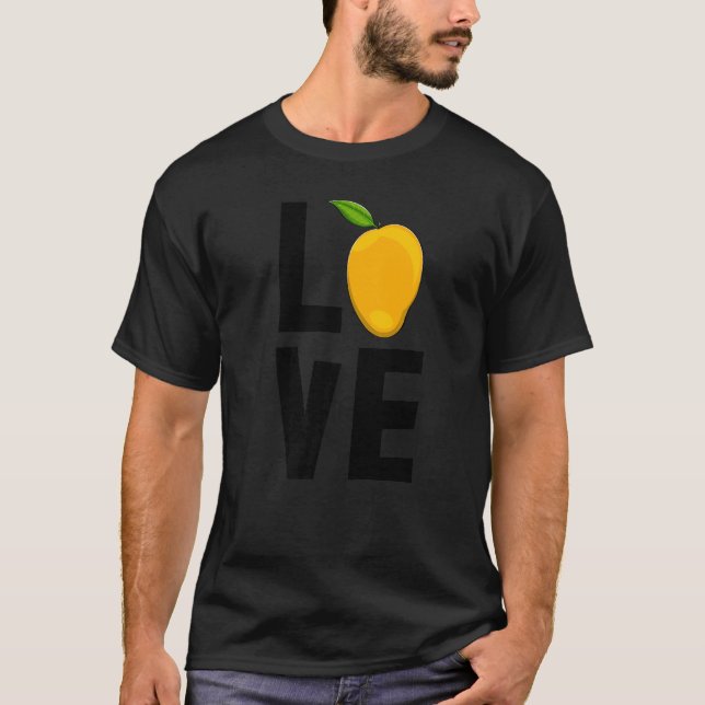 Camiseta Eu Amo Mango Doce Dabbing Engraçado Fruta Amor (Frente)