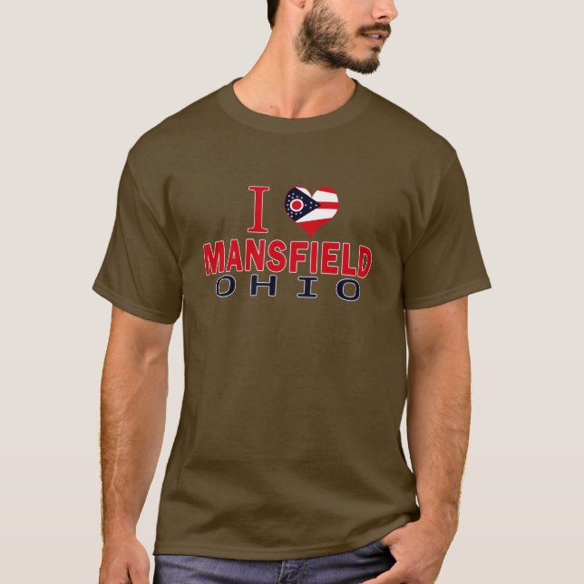 Camiseta Eu amo Mansfield, Ohio (Frente)