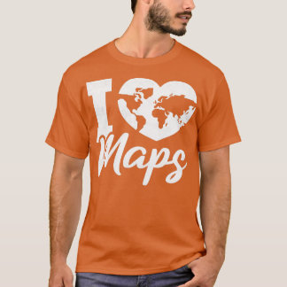 Camiseta Eu Amo Mapas Geografia
