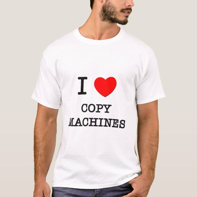 Camiseta Eu amo máquinas da cópia (Frente)