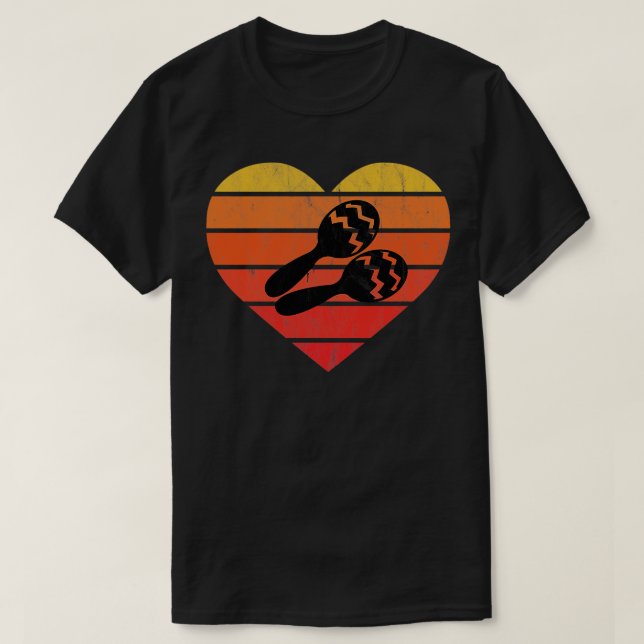 Camiseta Eu Amo Maracas Cubanas Percussion (Frente do Design)