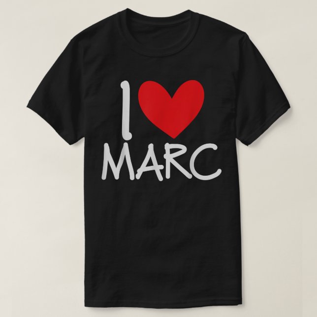Camiseta Eu Amo Marc Name Personalised Men Cara BFF Amigo H (Frente do Design)