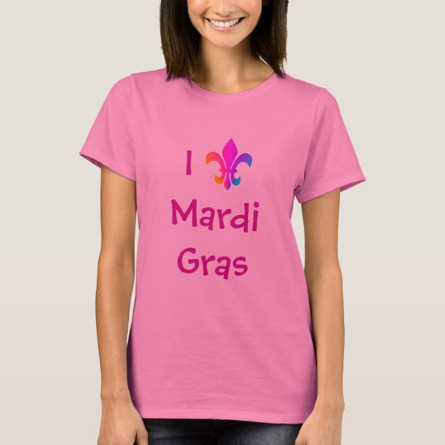Camiseta Eu Amo Mardi Gras (Frente)