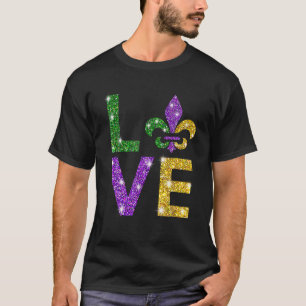 Camiseta Eu Amo Mardi Gras Mardi Gras Para Mulheres Meninas