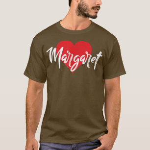 Camiseta Eu Amo Margaret Primeiro Nome T I Heart