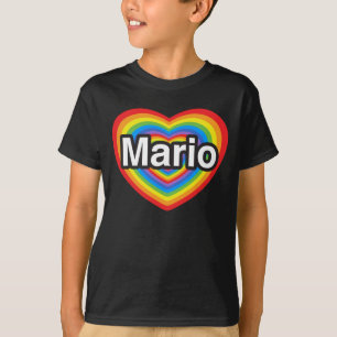Camiseta Eu amo Mario. Eu te amo Mario. Coração