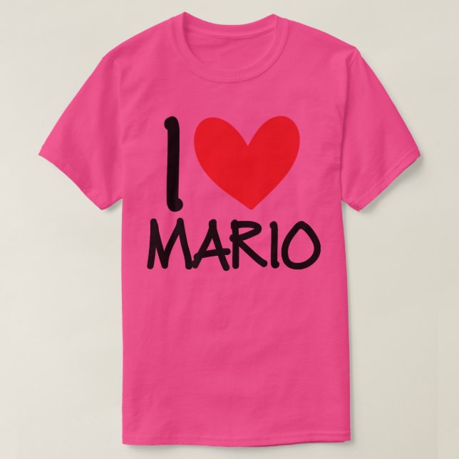 Camiseta Eu Amo Mário Nome Personalizado Homens Cara Amigo  (Frente do Design)