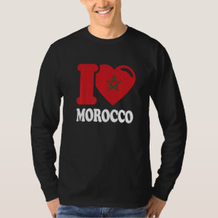 Camiseta Eu Amo Marrocos Bandeira Marroquina Bonita Eu Amo