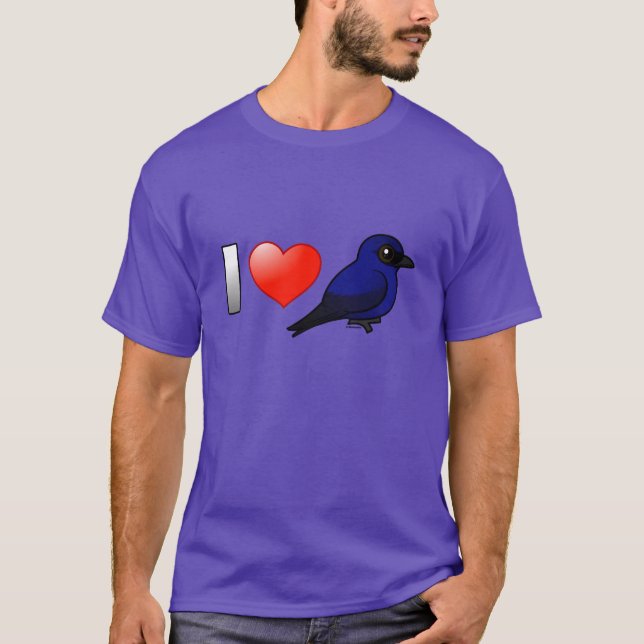 Camiseta Eu amo Martins roxo (Frente)